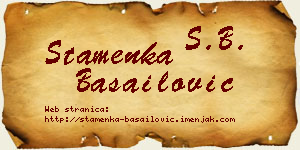 Stamenka Basailović vizit kartica